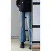 Pantalones de Campana con Forma de Pera para Mujer, Nuevo Estilo de Primavera, Tallas Grandes, Cintura Alta, Cubre Cadera, Adelgazante, Elásticos, de Campana Larga