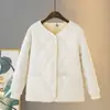 Jaqueta Interna de Algodão Quente com Forro de Fleece para Mulheres, Novo Estilo Outono e Inverno, Casaco de Algodão Leve Slim Fit para Mulheres com Forro Interno Espessado