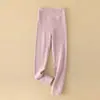 Pantalones cálidos para niños para usar por debajo, invierno, de cintura alta, seda, cachemira, protección de rodillas, pantalones de capa base, pantalones de otoño para niños, esencial para uniforme escolar Clase A