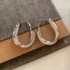 Novos Brincos de Tela de Cristal Personalizados Tendência Argola de Prata Brincos de Celebridade da Internet Design Exagerado Joias Atacado