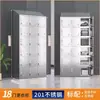 Armário de Aço Inoxidável com Topo Inclinado, Armário para Vestiário, Armário de Desinfecção, Armário de Armazenamento com Múltiplas Portas para Fábricas de Alimentos, Aço Espesso e à Prova de Fogo