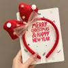Diadema de Cabeza de Oso Navideño para Mujer, Diadema de Ambiente Festivo para Fiesta, Accesorios para el Cabello Pinza para el Pelo con Lazo de Disfraz Cosplay