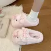 Pantuflas de algodón para interior para el hogar, cálidas y adecuadas para usar en exteriores, con un lindo diseño de cerdo, antideslizantes, de suela gruesa, pantuflas mullidas para mujer, cómodas de llevar, lindas para otoño e invierno