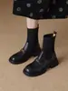 Botas Martin Chuyuji de Punta Redonda con Camelia para Mujer, Nuevas Botines de Suela Gruesa para Otoño e Invierno, Botas Elásticas de Punto, Botines Estilizadores de Tacón Grueso