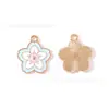 Pendente de Flor de Cerejeira Fresco e Simples em Liga de Zinco Esmaltada Acessórios para Joias DIY Materiais para Decoração de Colar Pulseira Chaveiro