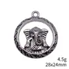 Colgante de Aleación de Plata Antigua de 28X24Mm 4.5g Colgante de Ganesha, Dios Hindú de la Riqueza Zakka
