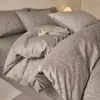 Conjunto de Roupa de Cama Jacquard 100% Algodão Levemente Luxuoso Conjunto de Quatro Peças Sensação de Alto Padrão Quarto Principal Capa de Edredom 100% Algodão Lençol de Cama Roupa de Cama Universal para Todas as Estações