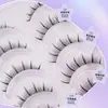 Pestañas Postizas Mi Xiaoer Estilo Pequeño Demonio Suave Cinco Pares con Tallo Transparente Pestañas de Aspecto Natural para Ojos Grandes Rizado de Pestañas