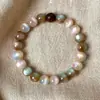 Pulseira Circular Única de Sândalo Verde Natural com Design em Madeira de Sândalo e Banhado a Ouro, Pulseira de Contas de Oração Budista Unissex, Joia Colecionável no Atacado
