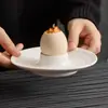 Bandeja para Huevos con Patrón de Líneas Pintada a Mano, Bandeja Artística para Presentación de Platos, Bandeja Creativa para Exhibición, Vajilla de Hotel de Alta Gama, Platos y Vajilla Comerciales
