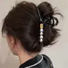 Pinza grande para el pelo con forma de corazón elegante estilo coreano para mujer, accesorio para el pelo de alta gama, pasador seguro, nuevo accesorio para el pelo de pinza de tiburón