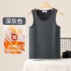 Chaleco Térmico Grueso de Terciopelo Zorro Plateado para Otoño e Invierno, Camiseta Base Engrosada con Forro de Polar, Chaleco sin Mangas para Hombre