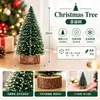 Árvore de Natal Pequena Nórdica Fibra de Juta Árvore Mini Monocromática Árvore de Natal de Mesa Decoração de Feriado Ornamento
