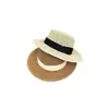 Sombrero de Paja Plano Estilo Francés para Mujer, Sombrero Tejido Estilo Old Money de Verano con Ala Ancha para Salidas, Vacaciones en la Playa y Protección Solar