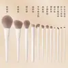 Cheng Shi'An Recomenda o Conjunto de Pincéis de Maquiagem Porcelana Nuvem: Pincel para Sombra, Pincel Lâmina, Pincel Chanfrado para Delineador, Pincel para Pó Solto, Ferramentas de Maquiagem