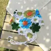 Faixa de Cabeça de Crochê Transfronteiriça Lenço Triangular Tricotado Faixa de Cabeça Oca Spliced Flor Faixa de Cabelo Estilo Pastoral Lenço de Cabeça de Lã