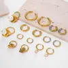 Rueda de la fortuna personalidad niche temperamento pendientes versátiles moda pendientes de lujo acero inoxidable chapado en oro de 18k joyería mujer