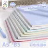 Caderno Kaba Bear B5 espiral com pauta horizontal, papel grosso, abre 180 graus, caderno escolar, cor Morandi