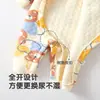 Macacão Acolchoado para Bebê, Roupas de Bebê para Outono e Inverno, Roupas Quentes para Engatinhar de Recém-Nascido, Roupas de Casa com Proteção Inclinada para a Barriga