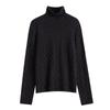 Suéter de punto de lana y alpaca con cuello alto Hengjia JkCable para mujer, Camisa base de manga larga cálida de invierno