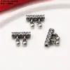 Prata de lei S925 pequeno peixe tubo redondo pequena flor anel de corrida pingente acessórios anel de prata Xiangyun antigo retrô materiais DIY feitos à mão