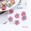 Accesorios para el cabello de resina con dibujos animados para niños, con diseño de flor de ciruelo de imitación, color crema, para fundas de teléfono.