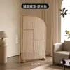 Biombo Separador de Madera Maciza y Mimbre Estilo Vintage para Entrada, Frente a la Puerta, Sala de Estar, Dormitorio, Cama, Pantalla Móvil Estilo Japonés