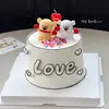 Decoración para Pastel del Día de San Valentín Chino 2025 Adornos de Cachorro de Hilo de Goma Suave Velas de Corazón Amoroso Enchufe de Confesión