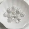 Pulseira Base Flor Oca de Zircônia Preserva-Cor Banhada a Ouro 14K com Tampa de Cristal Pérola Girassol Acessórios de Joias DIY