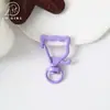 Llavero de gato pintado de colores, hebilla de resorte de aleación de zinc de animal, colgante para bolso de muñeca, accesorio de ferretería decorativo