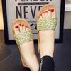 Pantuflas de lino de verano para mujer, para casa, silenciosas, para pareja, para piso de madera, primavera y otoño, absorbentes del sudor, venta al por mayor