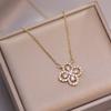 Collar para Mujer, Diseño de Flor de Cuatro Hojas de Circonita de Celebridad de Internet, Moda de Nicho Nuevo Diseño, Colgante Colorido, Elegante Cadena para Clavícula