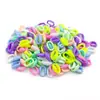 Pacote com 100 Peças Sortidas Clips de Corrente de Plástico Acrílico Coloridos Divertidos Clips em Forma de U Acessórios para Chaveiro Corrente de Celular
