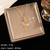 Collar de Acero de Titanio de Lujo Ligero de Alta Calidad Estilo Coreano para Mujer con Circonita Incrustada con Diamantes, Cadena Versátil para Clavícula de Celebridad de Internet, Joyería Pequeña y Fresca