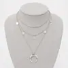 Moda popular europea y americana en joyería transfronteriza colgante de oblea de cuerno collar de cuentas multicapa femenino fabricante en stock