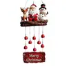 Nuevo carillón de viento navideño transfronterizo con un toque de alta gama, Papá Noel, muñeco de nieve, renos, manualidades decorativas de resina