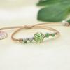 Jingdezhen Vidrio Cerámico Bola de Vidrio Flor Seca Planta Flor Real Pulsera Trenzada Flor de Ciruelo Flor de Durazno Hada del Agua Estudiante Vidrio