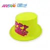 Palo de sombrero alto fluorescente tarjeta de Año Nuevo fluorescente sombrero de plástico PVC fiesta de Año Nuevo logo de impresión personalizada Directo de Fábrica