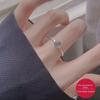 Anel de Pedra da Lua Feminino Design Simples Anel para Dedo Indicador Anel de Dedo Levemente Luxuoso Anel de Dedo Fashionable Estilo Frio