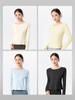 Roupa de Yoga em Lã Merino Manga Longa Outono Leve Respirável Camiseta Esportiva Pilates Treinamento Top Fitness para Mulheres