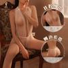 Lingerie Sexy com Costas Nuas, Body Uniforme Plus Size para Cama, Tentação de Desejo Puro, Pijama com Robe Sem Necessidade de Tirar para Mulheres
