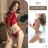 Meili Kou nova sexy faixa de barriga de renda bordada retrô renda transparente com cadarço vazada uniforme conjunto de tentação 1866