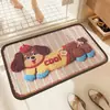 Tapete de Diatomácea Estilo Cartoon Tecido Filhote Tapete de Banheiro Antiderrapante Absorvente Capacho para Porta de Banheiro