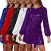 Vestido de Fiesta Nuevo de Primavera Versátil con Lentejuelas y Brillo, Cuello Diagonal y Estampado Dorado en Estilo Europeo y Americano para Mujer