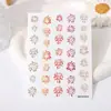 Manicure de Rosa Manicure de Fogos de Artifício Japoneses Deslumbrantes Adesivos Série Folheado a Ouro Claro Cor Prata Adesivos Florais para Unhas