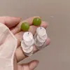 Aretes de Borla con Concha Redonda de Aguja Plateada, Estilo Largo, Modernos y Elegantes, Aretes de Estilo Sencillo, Aretes de Lujo Ligero y Alta Gama para Mujeres