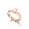 Anel de Pulseira Estilo Coreano Simples e Fashionável Anel Personalizado com Padrão de Batida para Mulheres Anel de Diamante Zircônia de Quatro Garras para Namorada