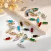 Acero Inoxidable 304 Vidrio de Colores Colgante Rectangular Accesorios para Joyería Hecha a Mano DIY Accesorios para Collares Pulseras