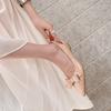 Totalmente de Cuero por Dentro y por Fuera, Tacón Oculto de 4 cm, Tacón de Cuña Pequeña, Lazo, Zapatos de Salón de Boca Baja para Mujer, Primavera, Verano y Otoño, Zapatos de Salón de Punta Fina de Cuero Genuino