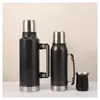 Garrafa Térmica de Aço Inoxidável Dobrável de Dupla Camada, Panela de Viagem, Grande Capacidade, Conservação de Calor e Frio para Exterior, Garrafa de Água Esportiva